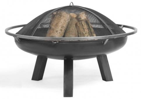Feuerschale CookKing Porto aus Stahl | rund | 80cm | mit Funkenschutzdeckel 80cm | mit Funkenschutzdeckel