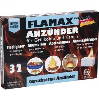 Kaminanzünder FLAMAX Geruchlose Anzünder | 32 Stück 24 Pack (=768 Stück) 24 Pack (=768 Stück)